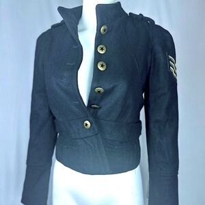 Zara Black Military Style Jacket